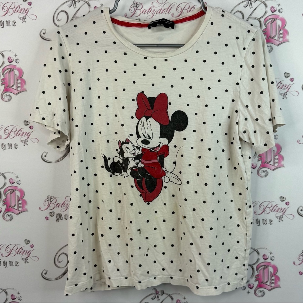 kate spade Disney red cream cat dots White Polka Dot Minnie Mouse Tee